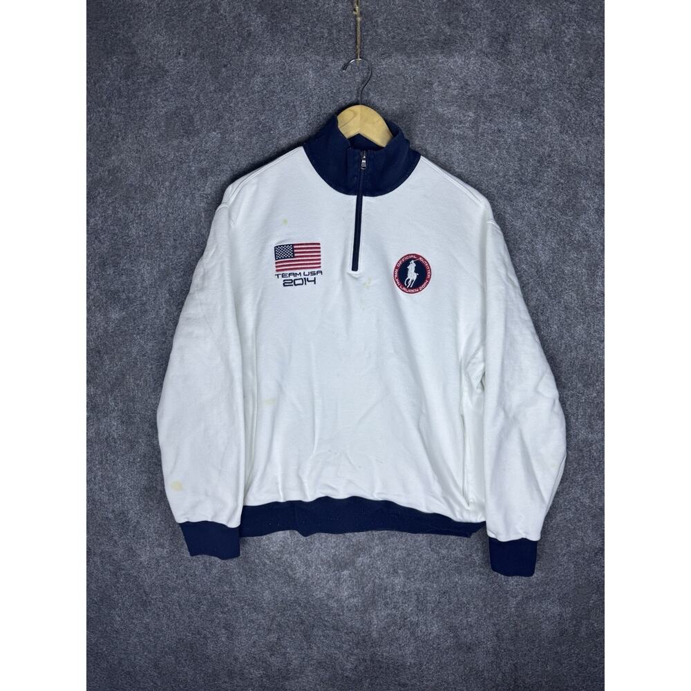 Polo Ralph Lauren 1/4 Zip Up Pullover Team USA Olympics 2014 Sweatshirt XL